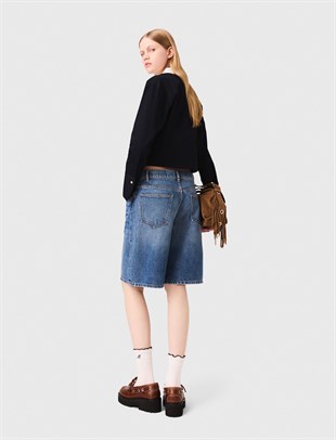 Gold Düğmeli Kısa Poplin Gömlek