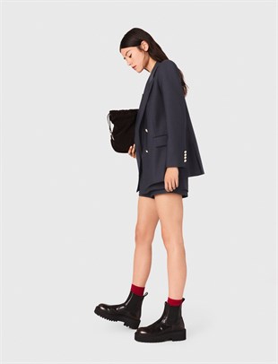 Gold Düğmeli Lacivert Blazer