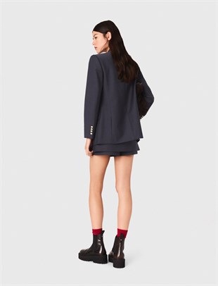 Gold Düğmeli Lacivert Blazer