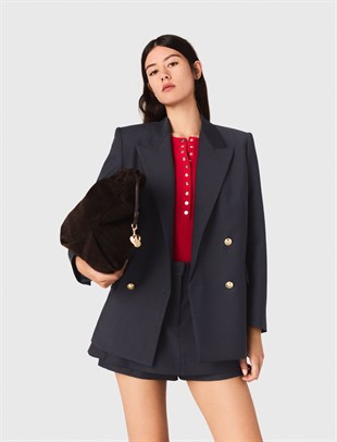 Gold Düğmeli Lacivert Blazer