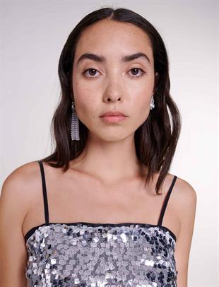 Gümüş Payetli Elbise