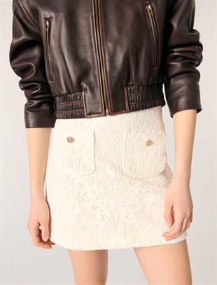 Güpür İşlemeli Mini Etek