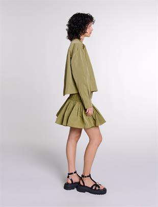 Haki Omuz Detaylı Gömlek