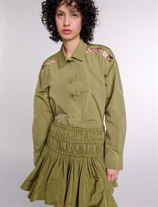 Haki Omuz Detaylı Gömlek