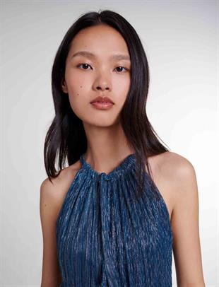 Halter Yaka Midi Elbise