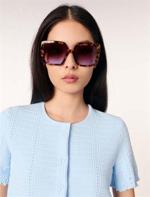 İnci İşlemeli Kısa Mavi Hırka