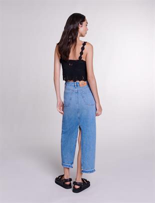 İşlemeli Askılı Bluz