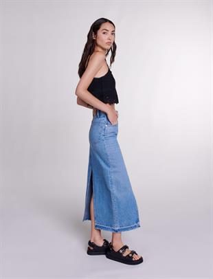 İşlemeli Askılı Bluz