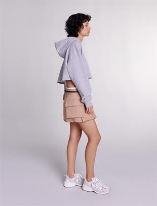 Kapüşonlu Gri Sweatshirt