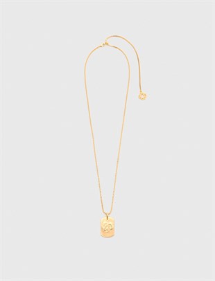 Koç Burcu Taş Detaylı Kolye