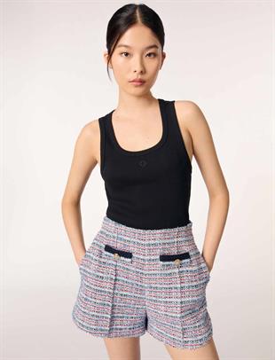 Kontrast geçişli tüvit şort