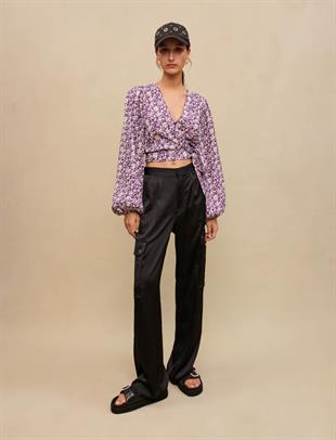 Kruvaze Kapama Crop Bluz