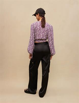 Kruvaze Kapama Crop Bluz