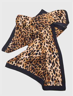 Leopar Desenli İpek Şal