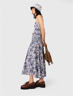 Meyve Desenli Uzun Etek