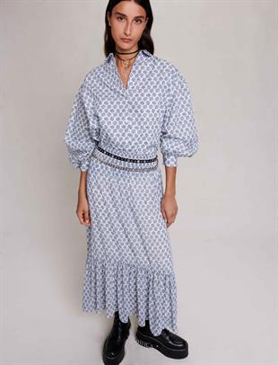 Monogram Desenli Uzun Etek