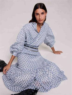 Monogram Desenli Uzun Etek