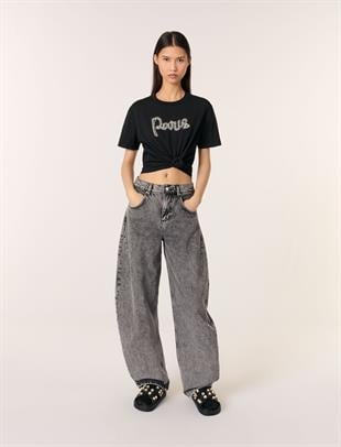 Paris İnci İşlemeli T-shirt
