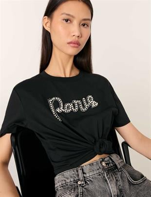Paris İnci İşlemeli T-shirt