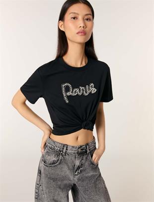 Paris İnci İşlemeli T-shirt