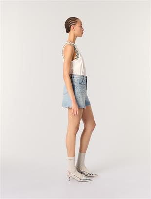 Parlak Taşlı Atlet Bluz