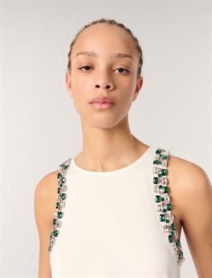 Parlak Taşlı Atlet Bluz