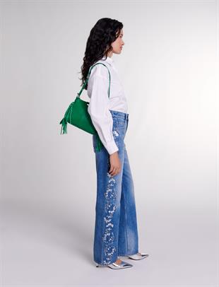 Payet İşlemeli Jean Pantolon