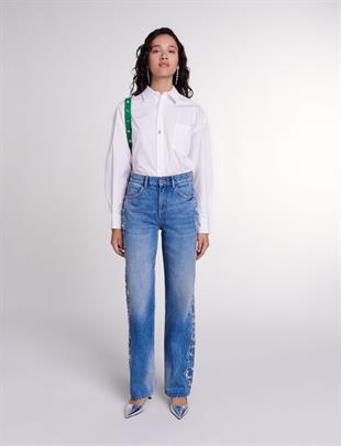 Payet İşlemeli Jean Pantolon