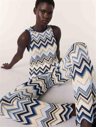 Renk Geçişli Tığ İşi Örgü Pantolon