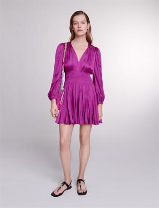 Saten Görünümlü Mini Elbise