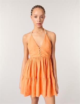 Sırt Dekolteli Mini Elbise