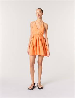 Sırt Dekolteli Mini Elbise