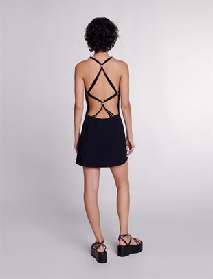 Sırt Detaylı Mini Elbise