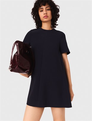 Siyah Kloş Kesim Mini Elbise