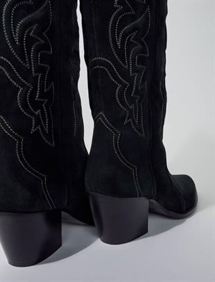 Siyah Süet Kovboy Çizmesi