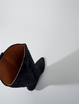 Siyah Süet Kovboy Çizmesi