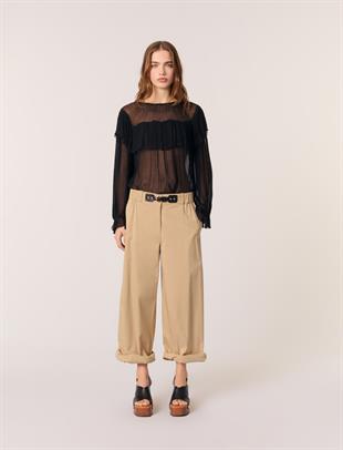 Siyah transparan bluz