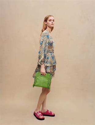 Soyut Desenli Mini Elbise