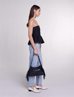 Straplez Peplum Bluz