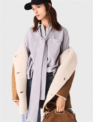 Taba Çift Taraflı Suni Kürk Deri Mont