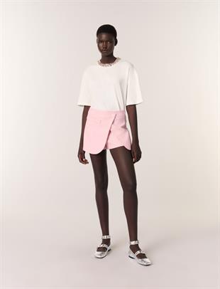 Takı İşlemeli Yakalı T-shirt