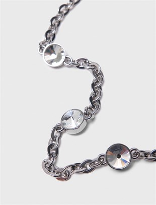 Taş Detaylı Silver Kemer