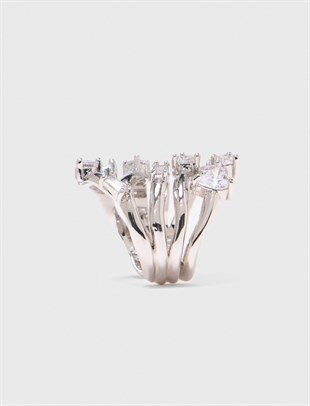 Taş Detaylı Silver Yüzük