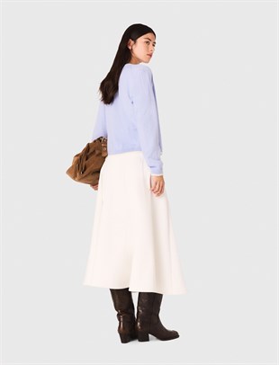 Taş İşlemeli Mavi Yün Hırka