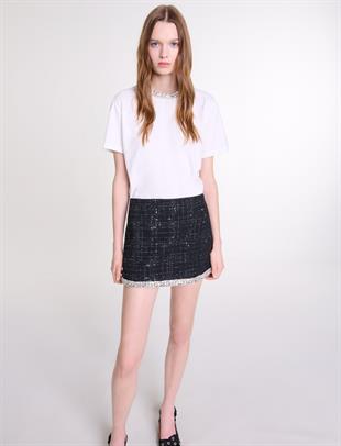 Taş işlemeli mini etek