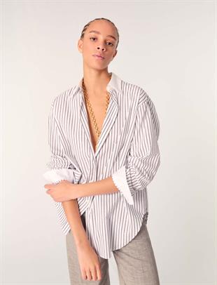 Taşlı Çizgili Gömlek