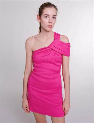 Tek Omuz Mini Elbise