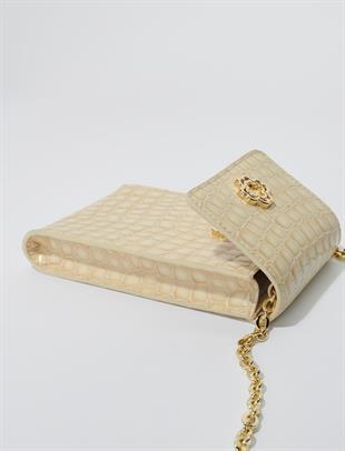 Timsah Derisi Efektli Telefon Çantası