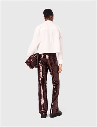 Yaka Detaylı Beyaz Crop Gömlek