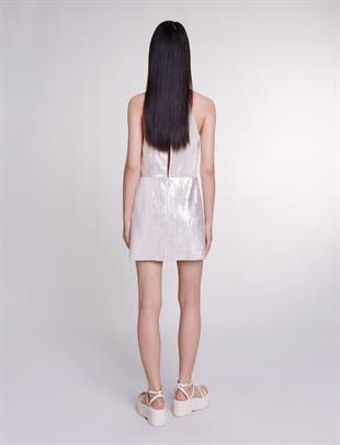 Zincir Askı Detaylı Mini Elbise